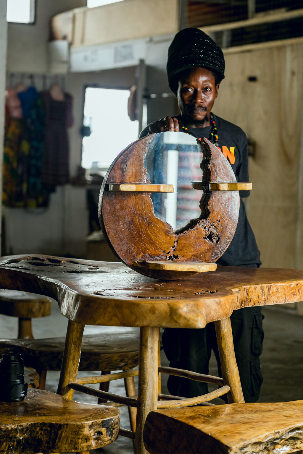Artisan in Ghana working on his art
