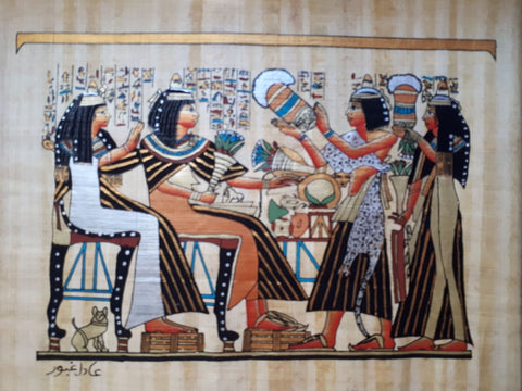 Egyptian handmade papyrus painting-Looking into the Future