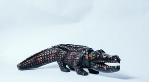 African Wood Sculpture-Paga Crocodile, hand-carved of white wood, Ghana, West Africa 16 cm X 5 cm