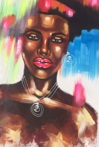 African Painting-Creole Brown, acrylic on canvas