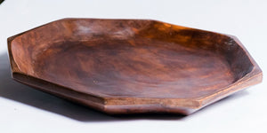 Tray-Octangular, hand-carved of mahogany wood, Ghana, West Africa