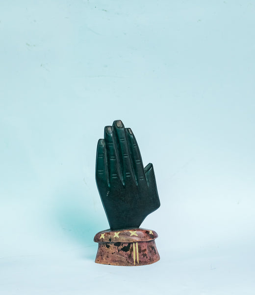 African Wood Sculpture-Hands praying, hand-carved of white wood, Ghana, West Africa 24 cm X 12 cm