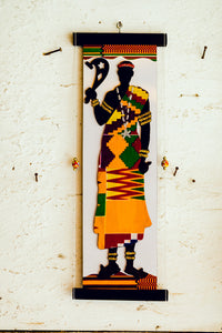 African Wall Hanging-Male Tribal Chief in full Regalia